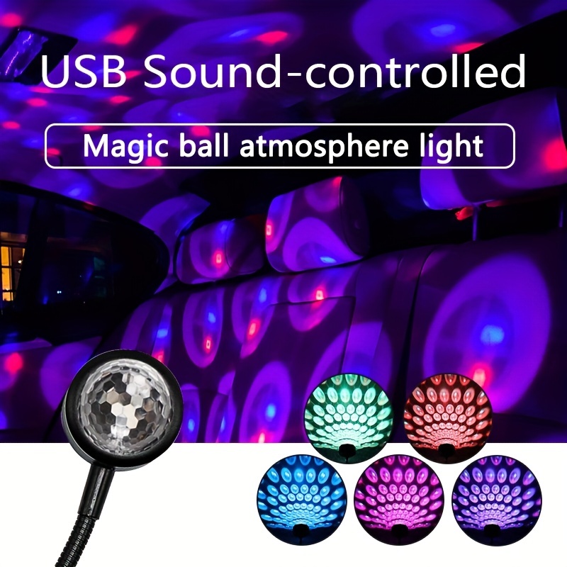 Musique de voiture Lampe de rythme LED clignotant Atmosphère de DJ Lumière  de discothèque boule stroboscopique Lampe avec alim[141]