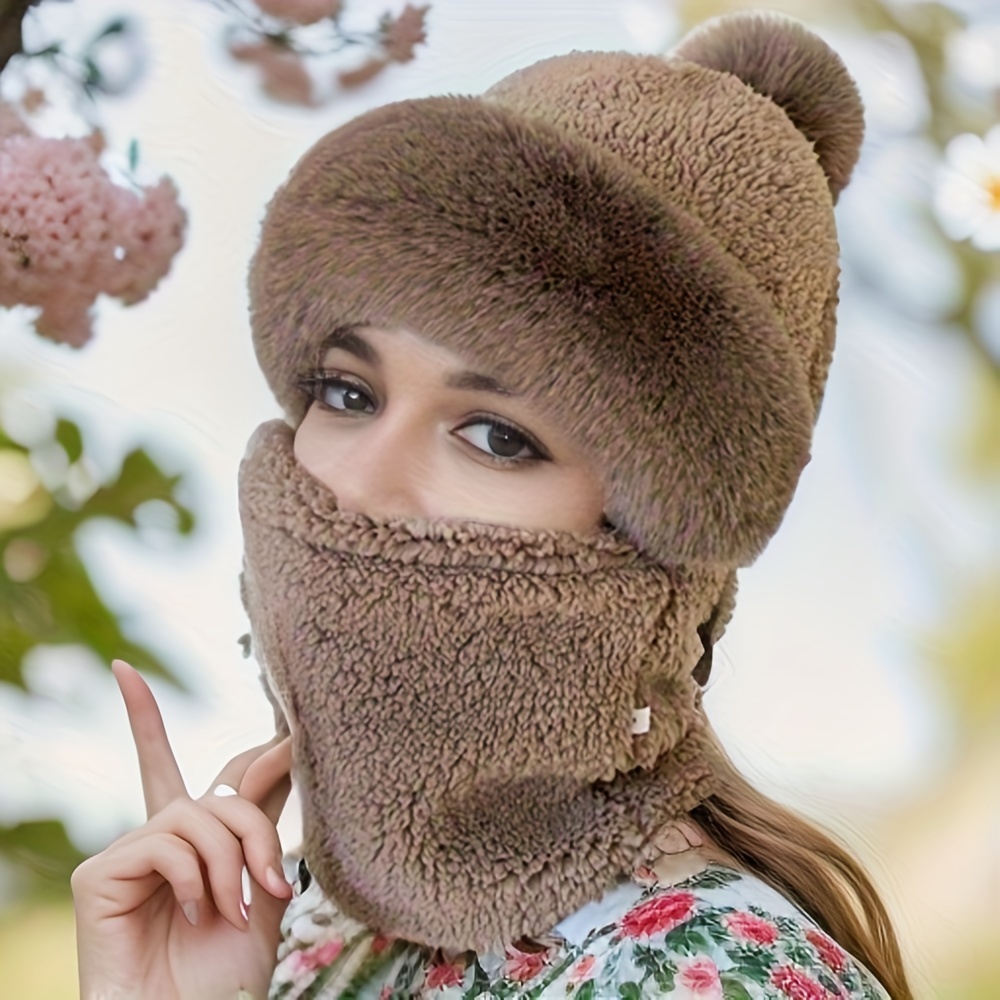 Bonnet - cagoule,Bonnet d'hiver pour femmes,béret chaud,tricot