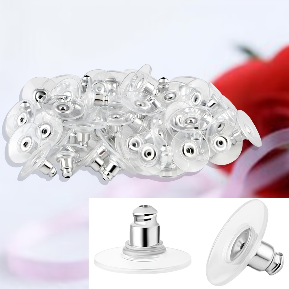 Bullet Clutch Earring Backs for Studs with Pad Rubber Earring Stoppers  Pierced Safety Backs K-231