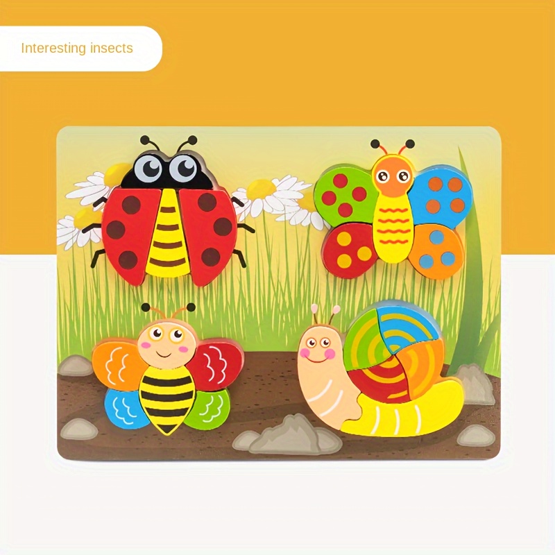 Wooden Jigsaw Puzzles for Toddlers - Animals & Insects