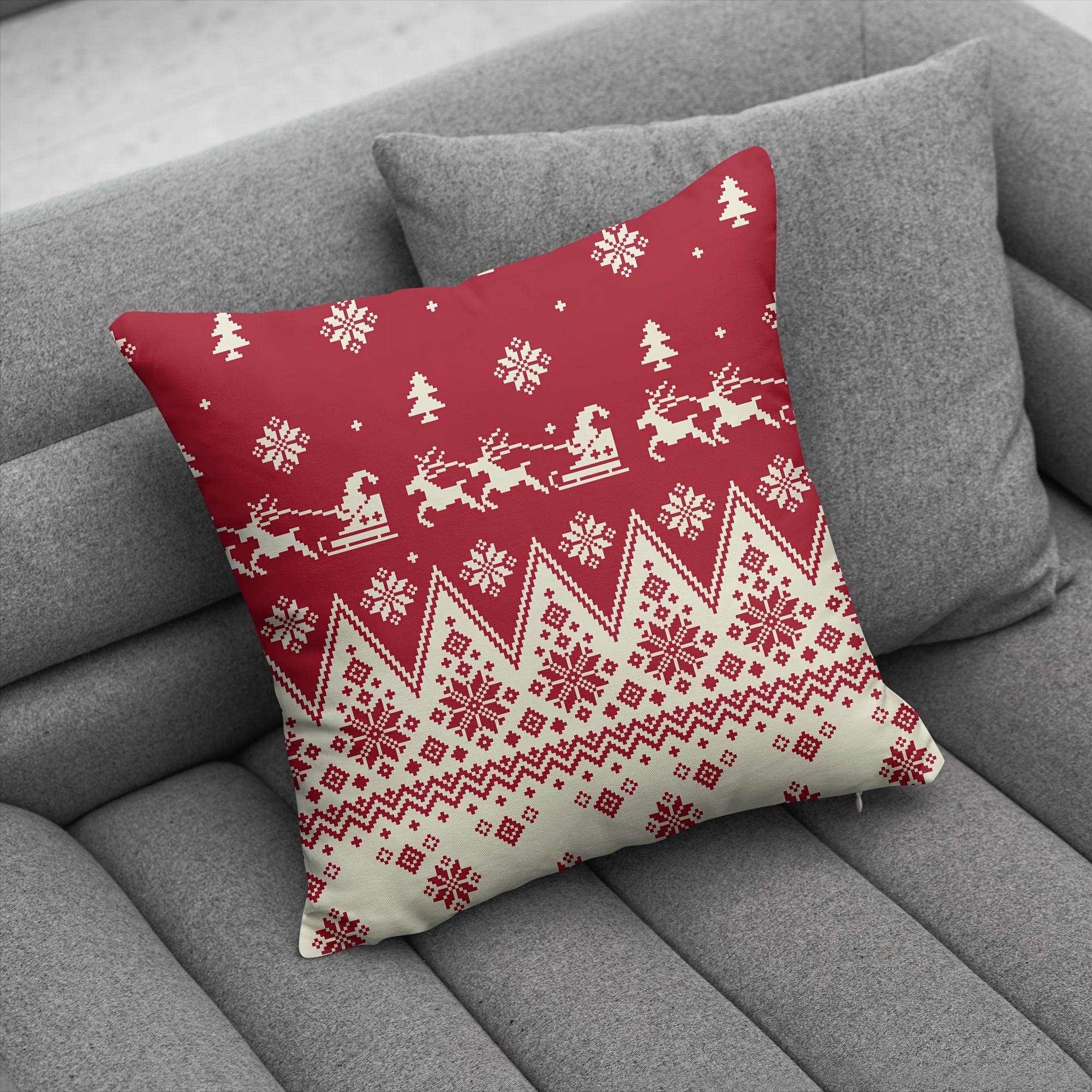 Nordic Style Christmas Throw Pillow Suffed Square Pillow - Temu