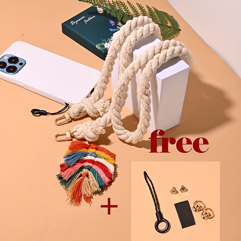 120cm Bevel Design Phone Strap Colorful Portable Acrylic Cell Phone Crossbody Case Chain Lanyard Hanger for Mobile Phone Chain,Temu