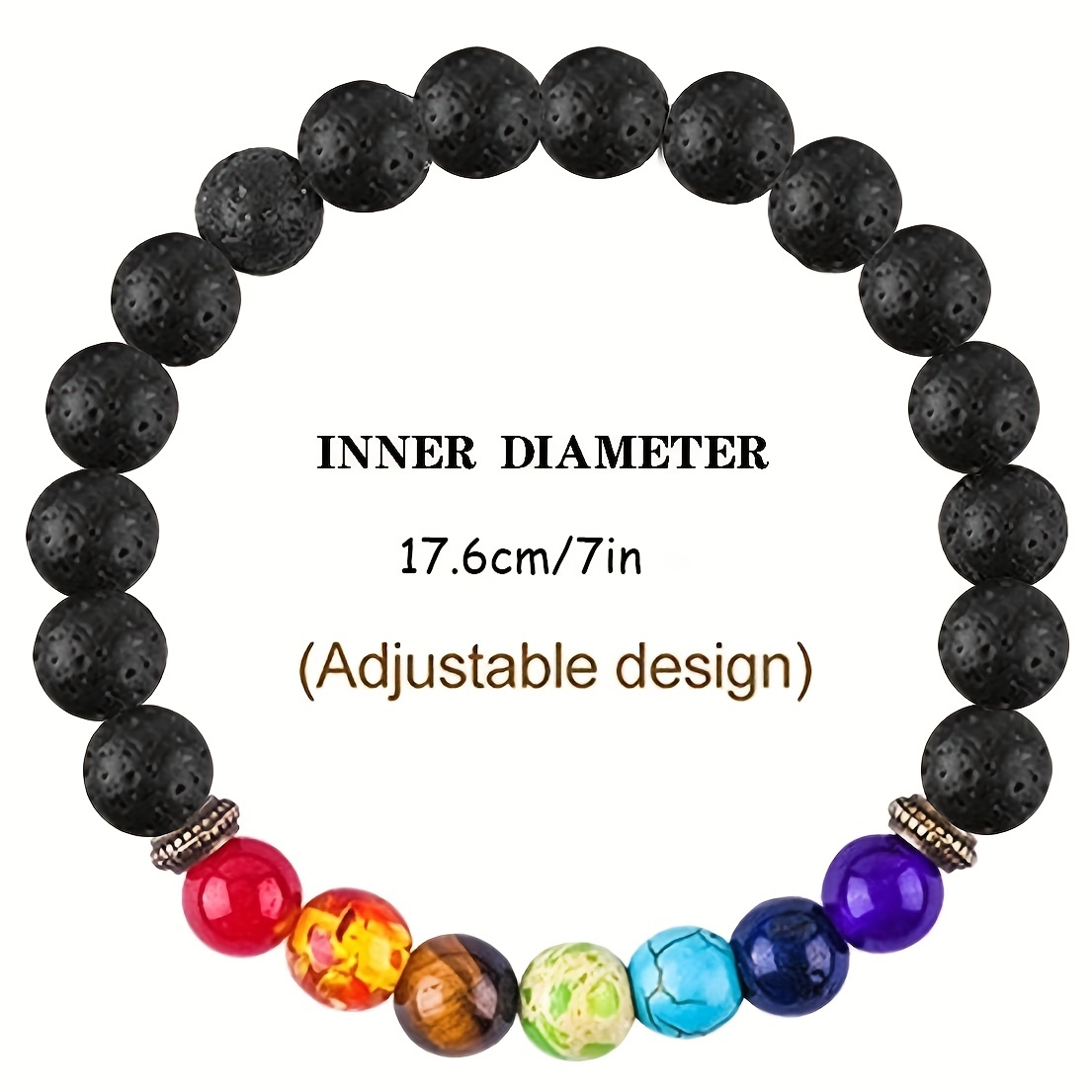 Essential Oil Bracelet with Lava Rock Beads 8mm