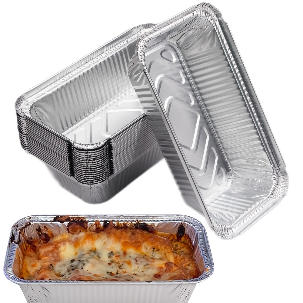 50 Pc Aluminum Foil Lasagna Pan Disposable Loaf Bread Container