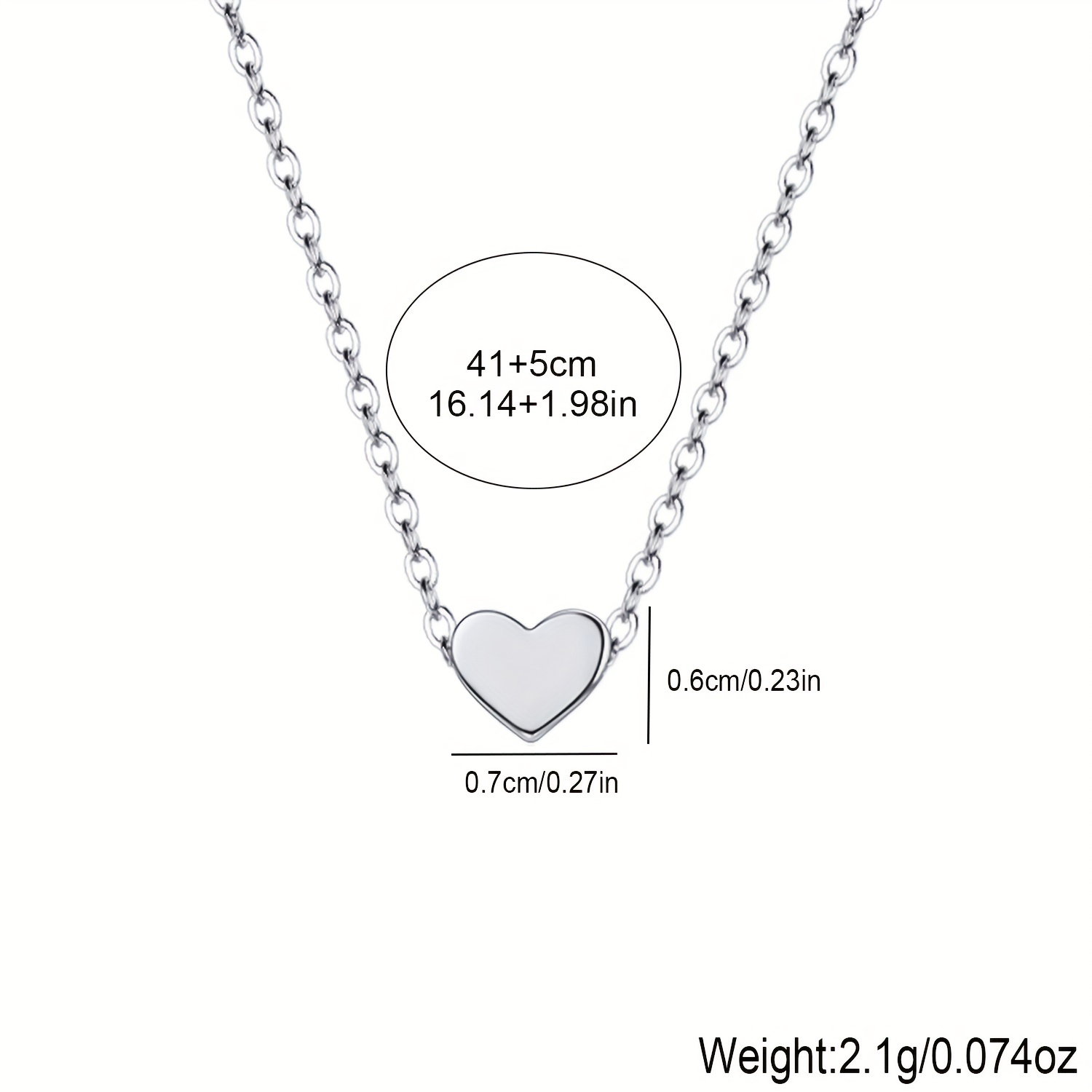 925 Sterling Silver Pendant Love Heart Lock Necklace Lady Jewelry