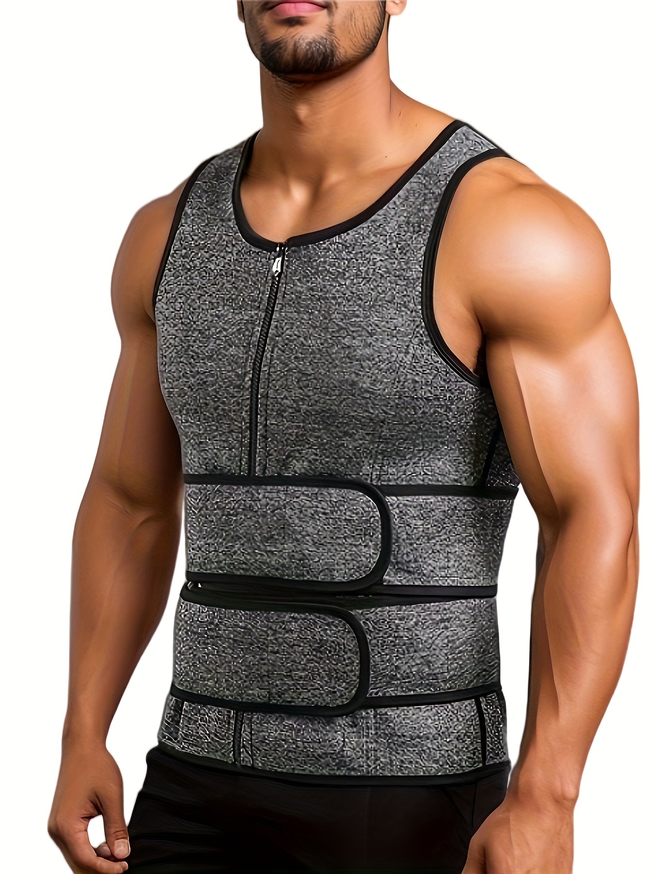Men's Shapers Sweat Vest Neoprene Waist Trainer Vest Adjustable