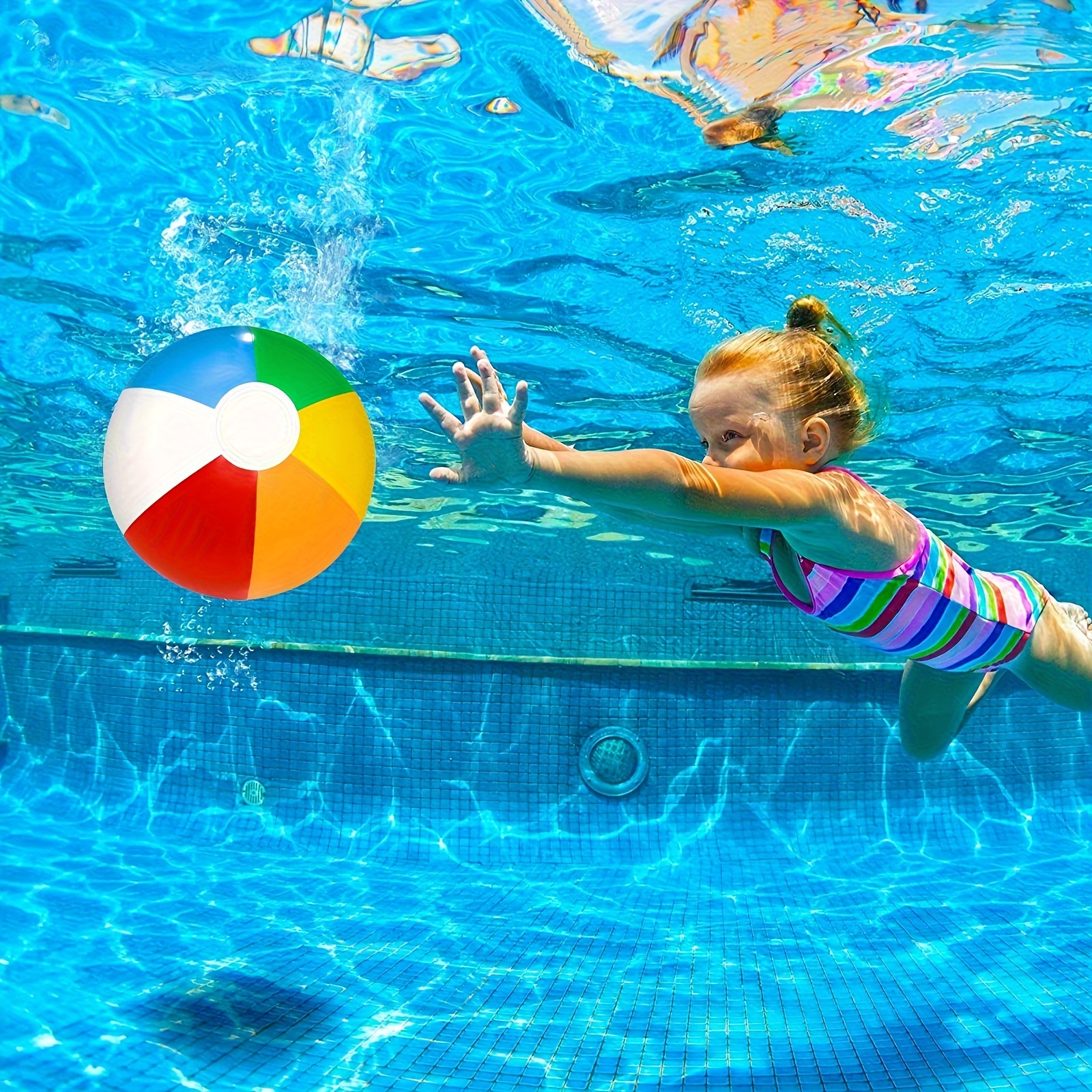 Ballon de plage gonflable 30cm, ballons colorés pour piscine, jeu