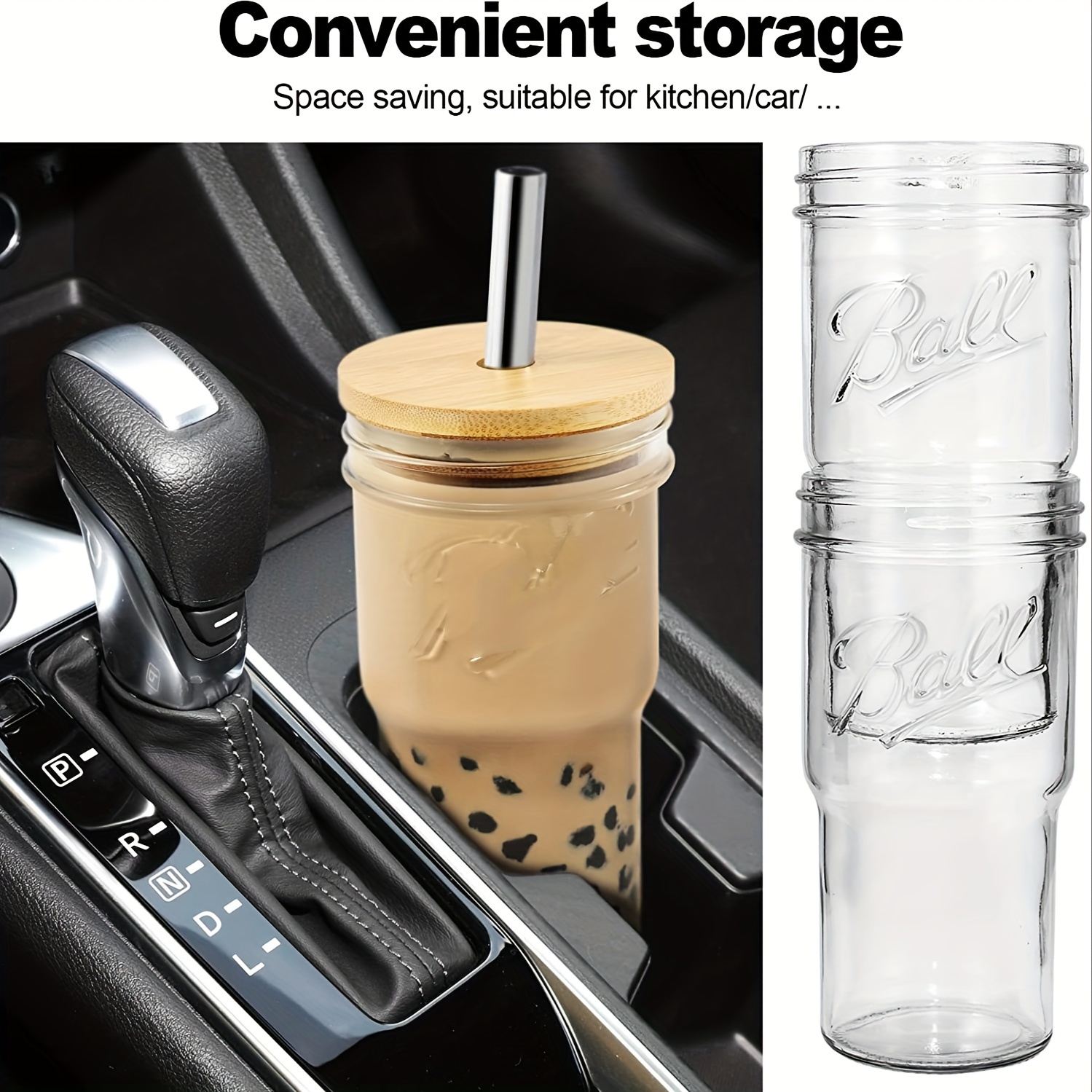 24oz Reusable Thickened Ice Cup - Perfect For Car Glass Straw Cups &  Beverages!