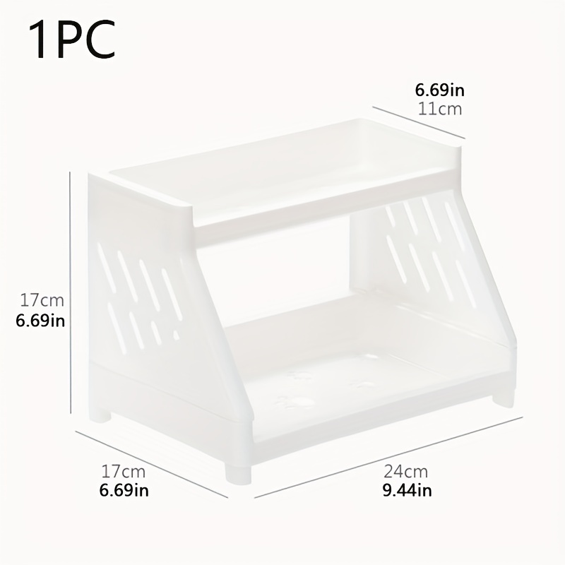 Double-layer Storage Rack Multi-use Detachable Plastic Foldable Storage  Shelf Desk Sundries Rack for Home Desk Organizer Shelf