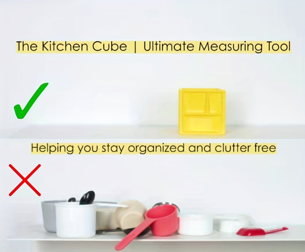 1pc Multi Measuring Cube Cup for Cooking and Baking, Helps with