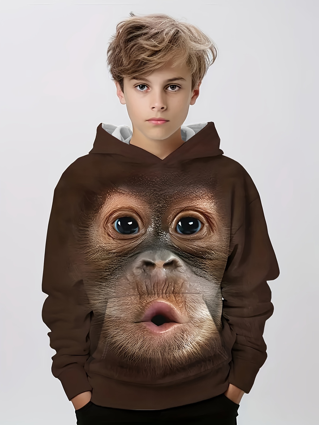 Monkey in online hoodie