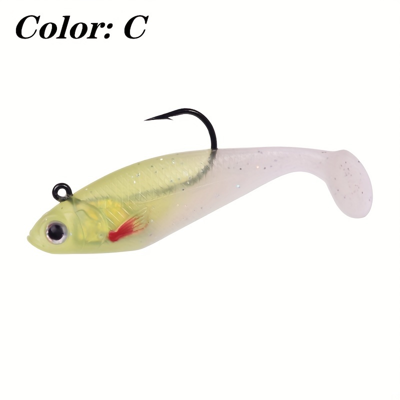 Soft Lure Fishing 4pcs Soft baits Seabass Artificial Bait Silicone Worm Shad  Swimbait Jig Head Fishing Tackle fishing Soft bait