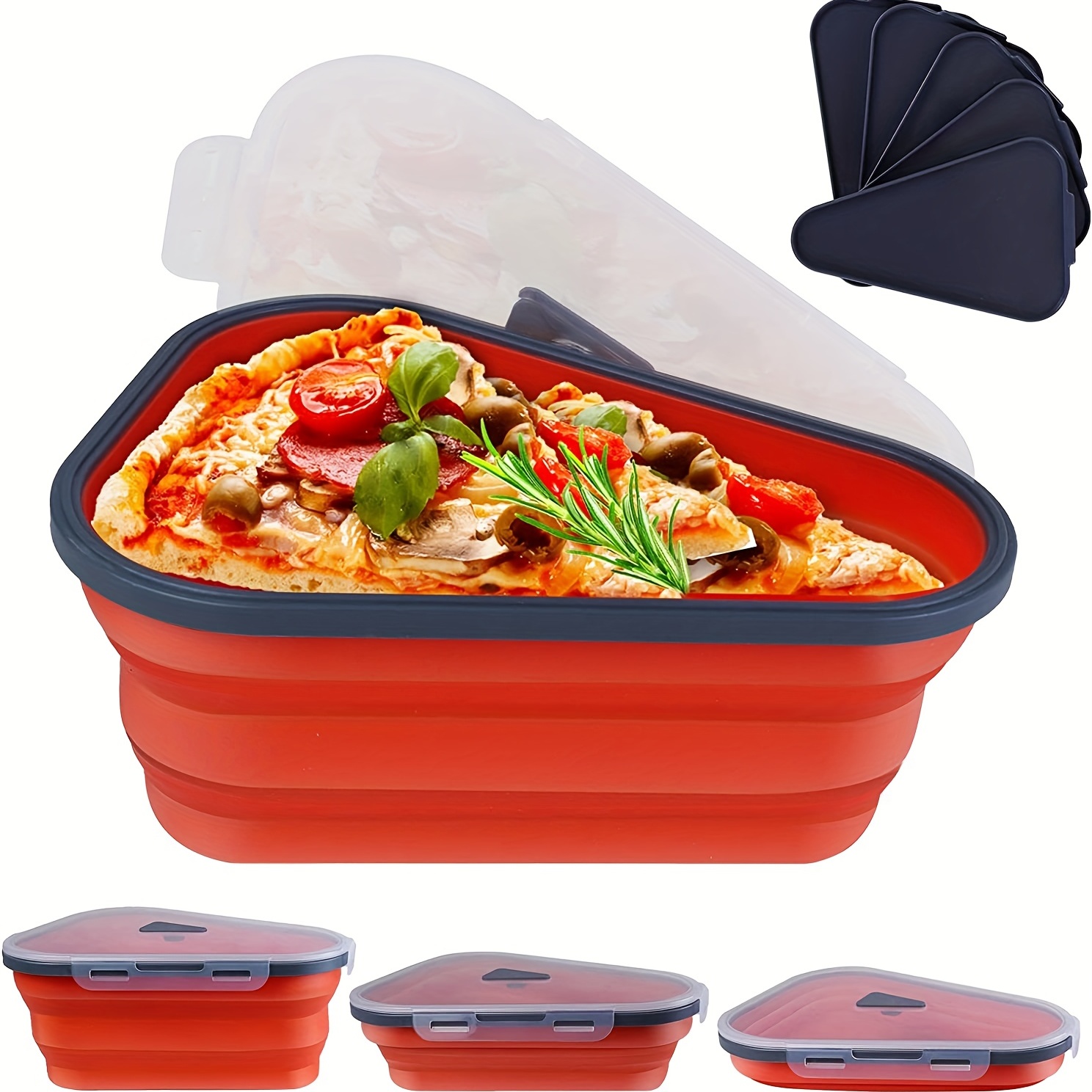 1pc Collapsible Silicone Pizza Box Sandwich Pizza Container