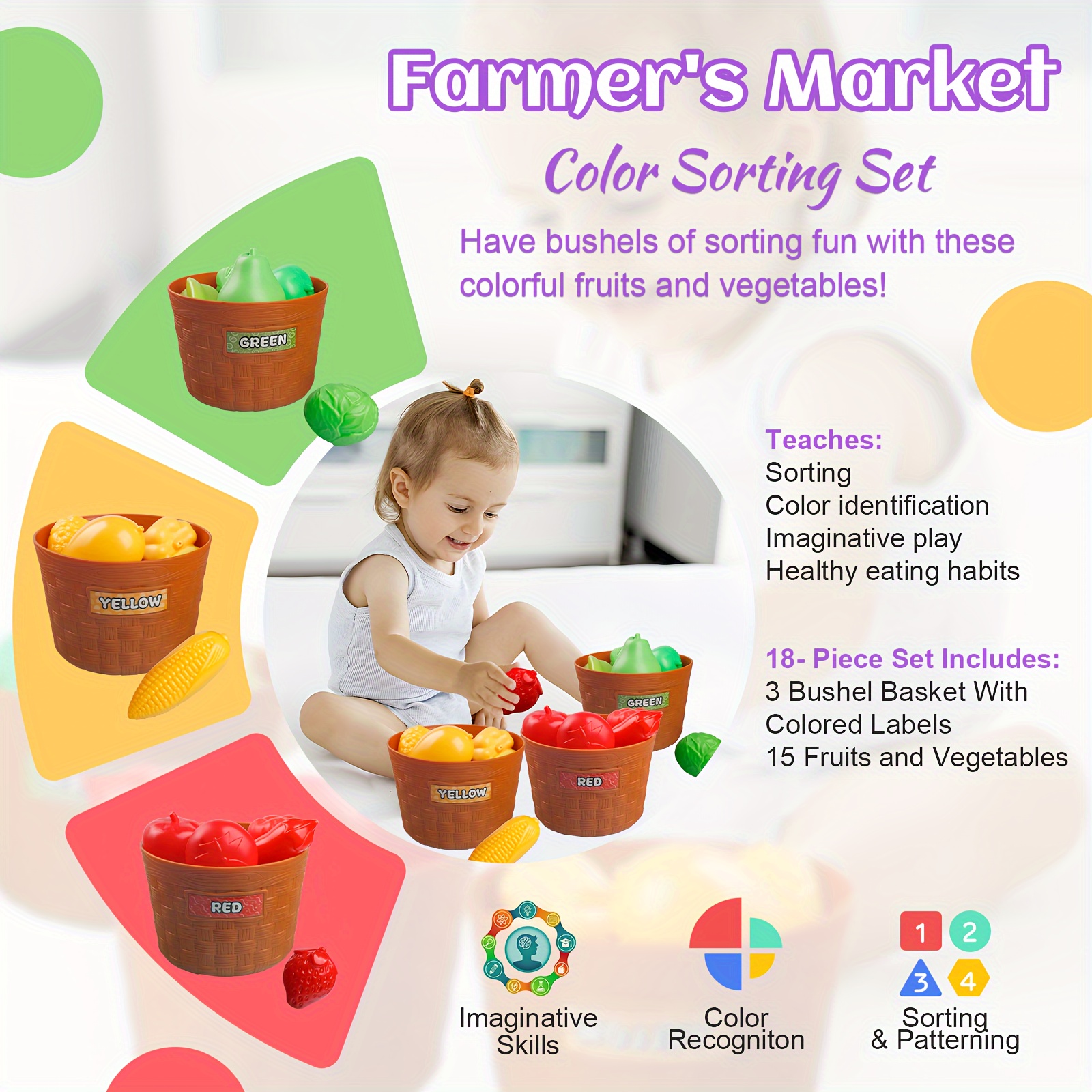 Learning Resources Farmer's Market Color Sorting Set