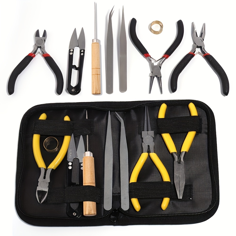 8Pcs/set Jewelry making Tools Set Organizer With Tweezers Plier