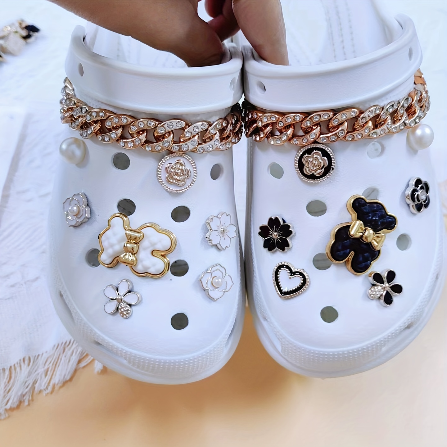 Bling Shoe Charms for Women Girls Shoe Decoration Charms for Clogs Slippers Shoes Flower Shoe Decoration,Temu