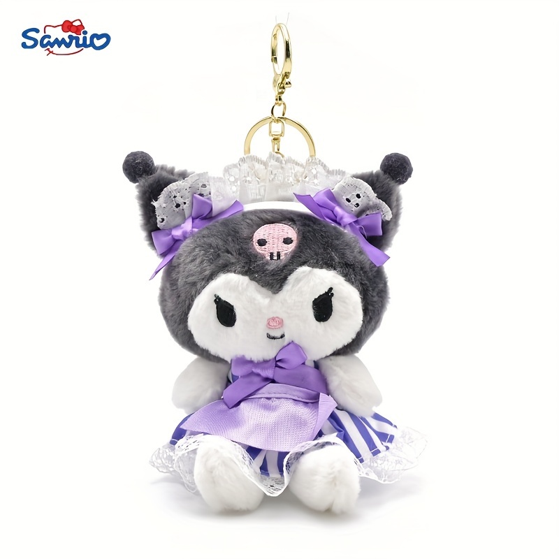 1pc Cute Peach Sanrio Keychain Kawaii Kuromi Melody Cartoon Keyring Trendy  Hanging Pendant Car Key Ring Bag Charms For Women Girls