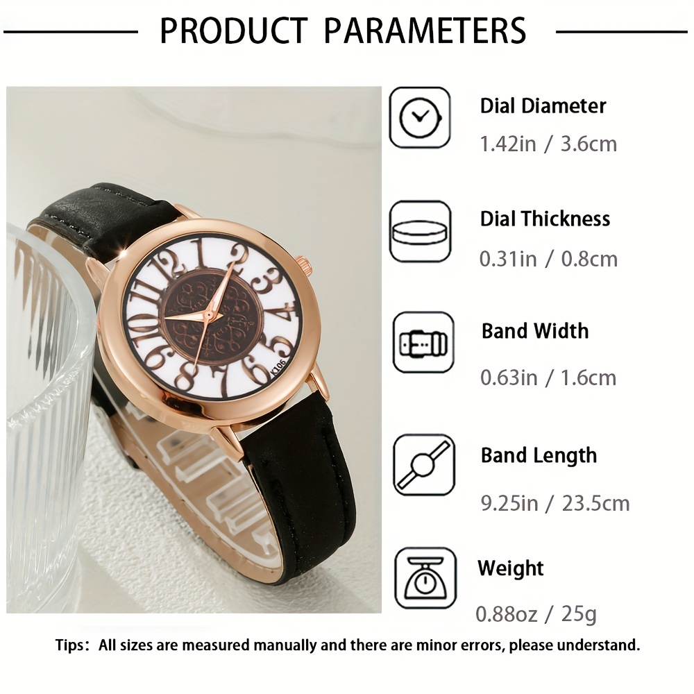 レディース腕時計ヴィンテージラウンドポインタークォーツ時計ファッションアナログ腕時計 フェイクパールジュエリー2個セット - Temu Japan
