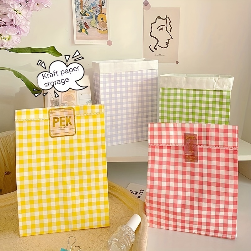Colored Kraft Paper Bags Take out Packaging Hand held Paper - Temu