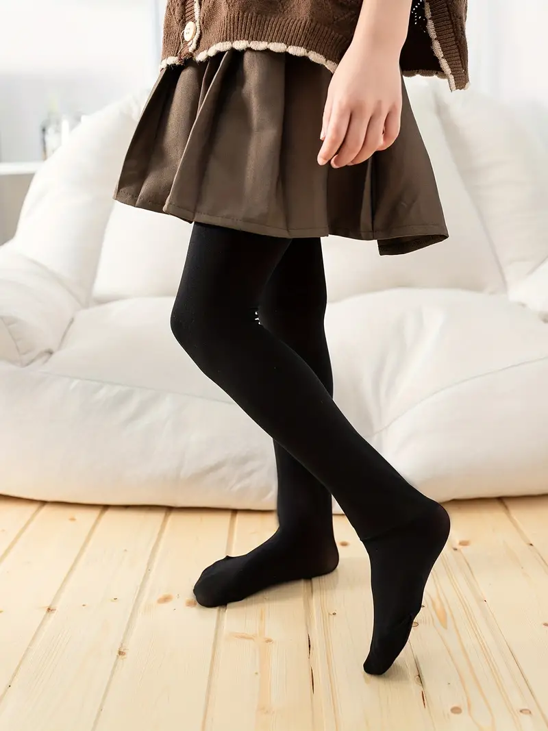 Fleece Footed Leggings Sets Solid Leggings Versatile Trendy - Temu