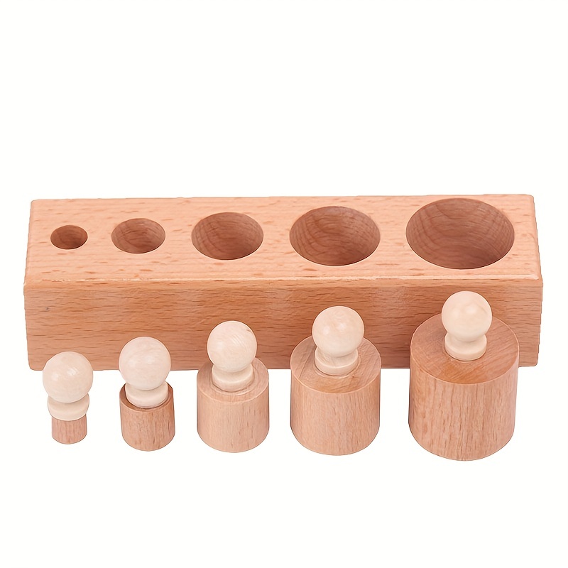 Montessori Knobbed Cylinder Socket Wooden Toy