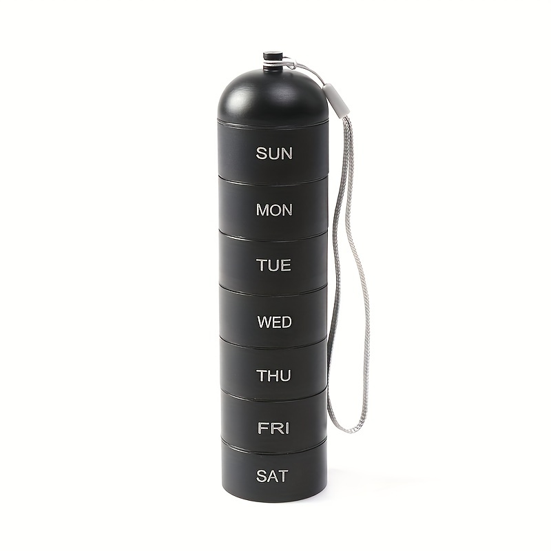 The Pill Box Stylish Aluminium Metal 7 Day Weekly Pill 