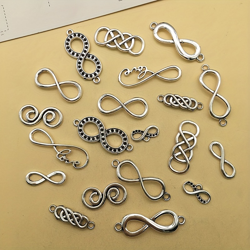 Randomly Mix Antique Silver Infinity Symbol Charms Pendants - Temu