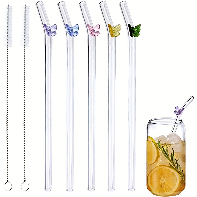 Clear Reusable Glass Straws