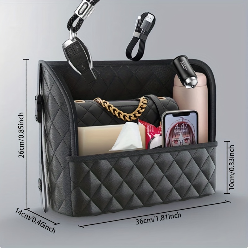 Auto-Organizer-Tasche zwischen den Vordersitzen, Auto-Mesh-Organizer,  Halter für Geldbörse Handtaschentuch, Barriere des Hundekindes P