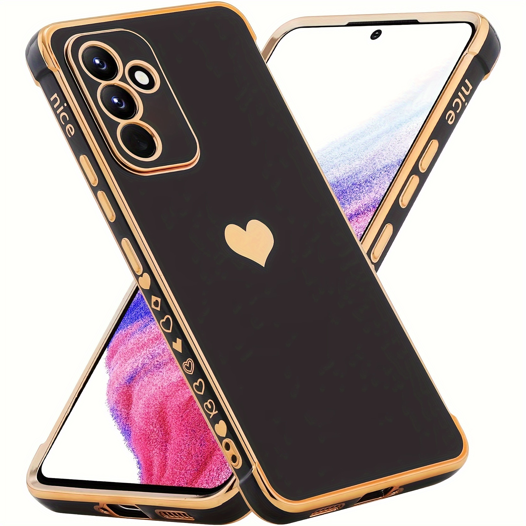 Luxury Plating Case Galaxy A34 A24 Love Heart Side - Temu