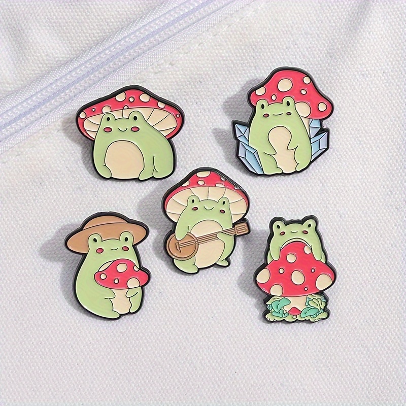 8 Pcs Cute Frog Enamel Pins, Cute Mushroom Pins, Lapel Badges, Cartoon  Plant Enamel Pin Sets, Funny Button Pins, Backpacks, Hats, Accessories  (frog Mu