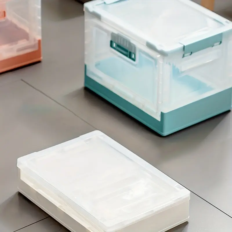 Collapsible Storage Bins With Doors Clear Plastic Folding - Temu