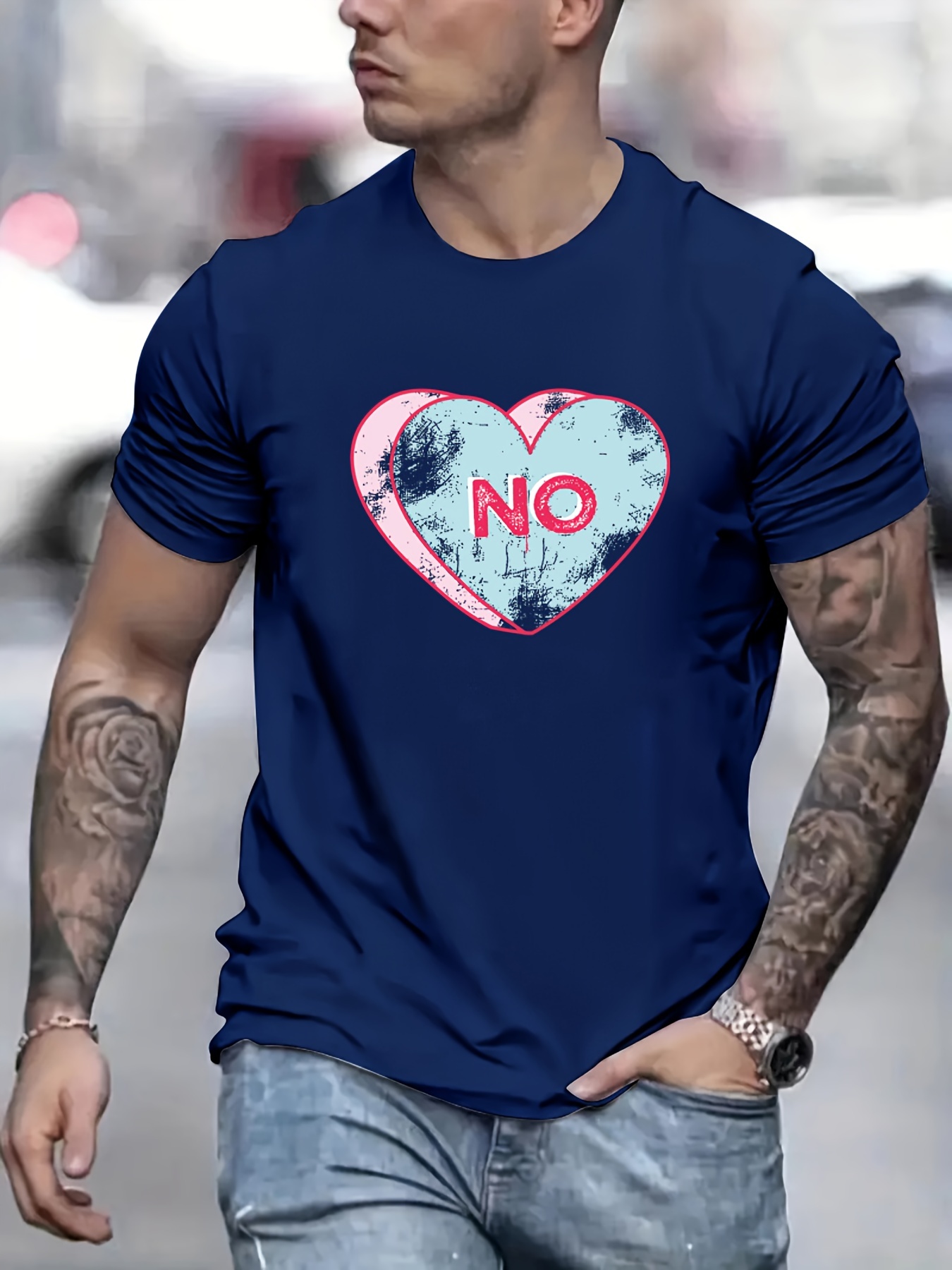 Herren T-Shirt Mit Aufdruck – Kurzarm, Rundhals,  Produktbild-Vorschau 3