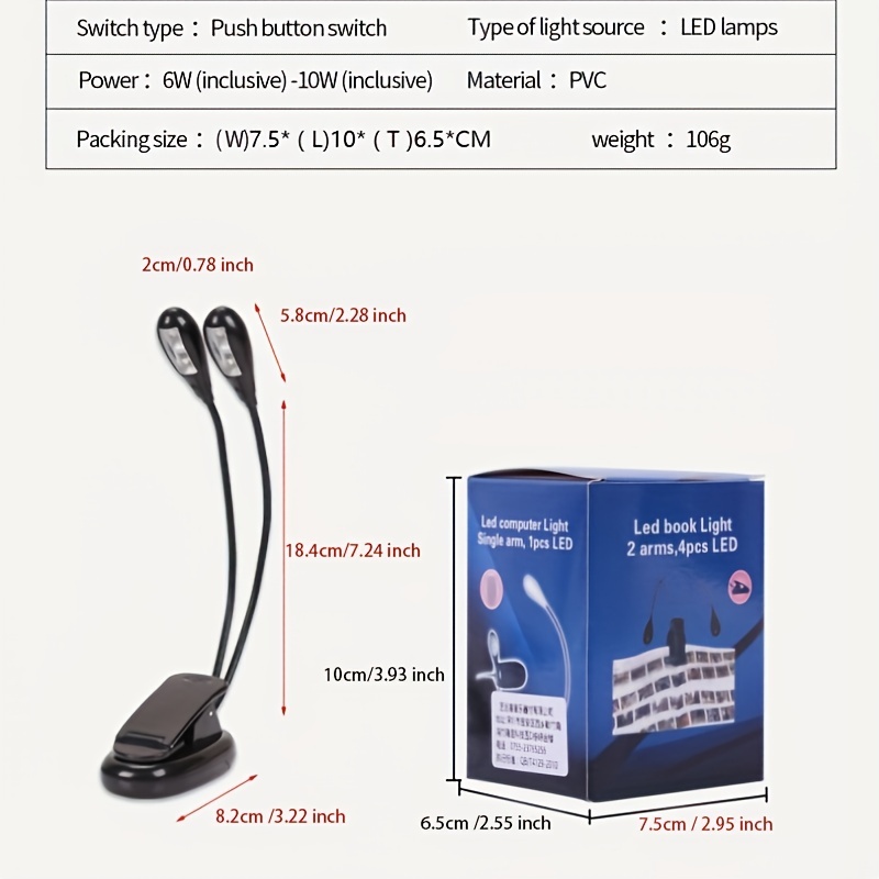 Lampe à Pince Avec Col De Cygne - 3 Couleurs (Blanc Chaud/Neutre/Froid), 10 Niveaux De Luminosité - Alimentation USB - Pour Bureau, Chevalet, Piano