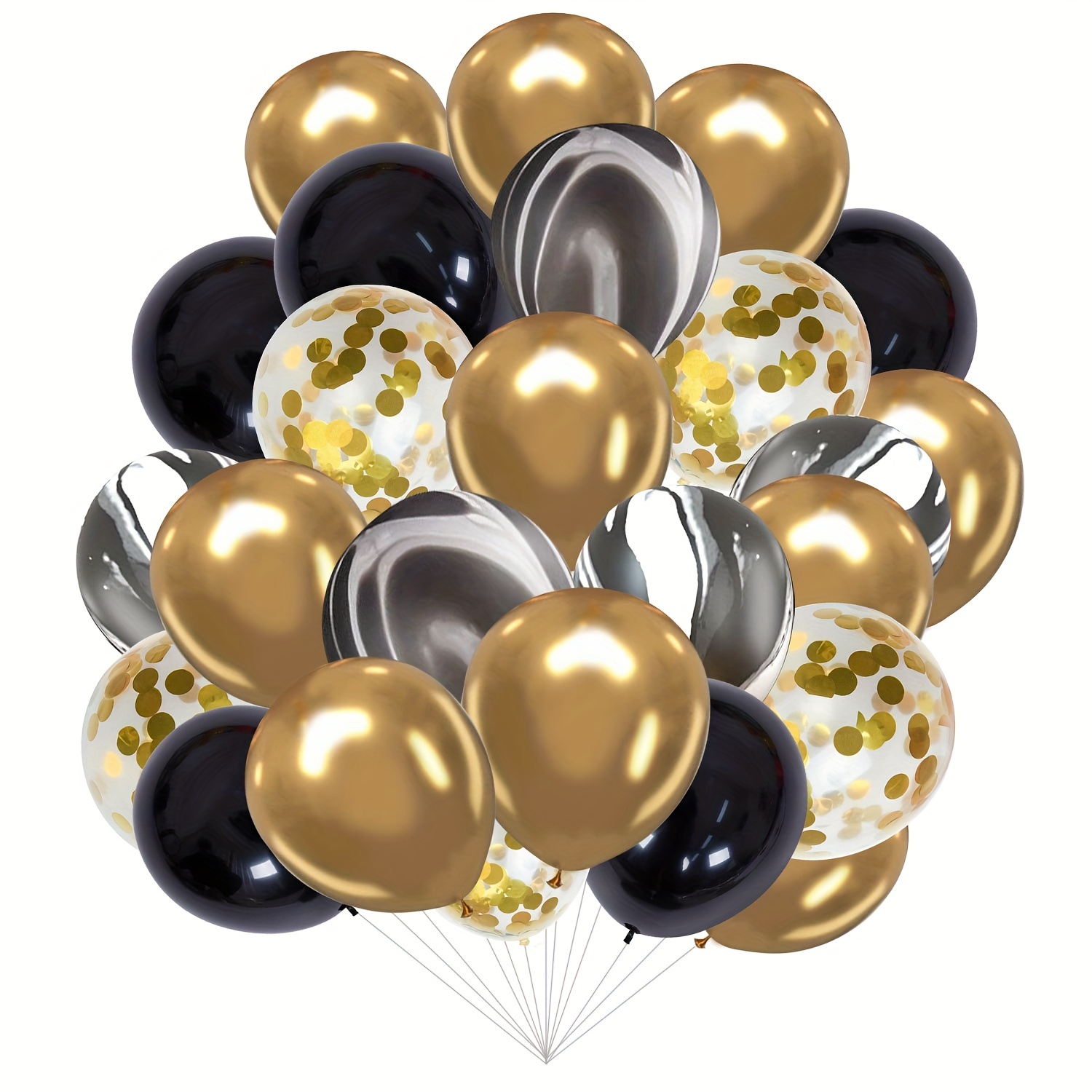 Black Gold Balloon Garland Arch Kit Confetti Latex Balloon 30th 40th 50th Birthday  Party Balloons Decorations