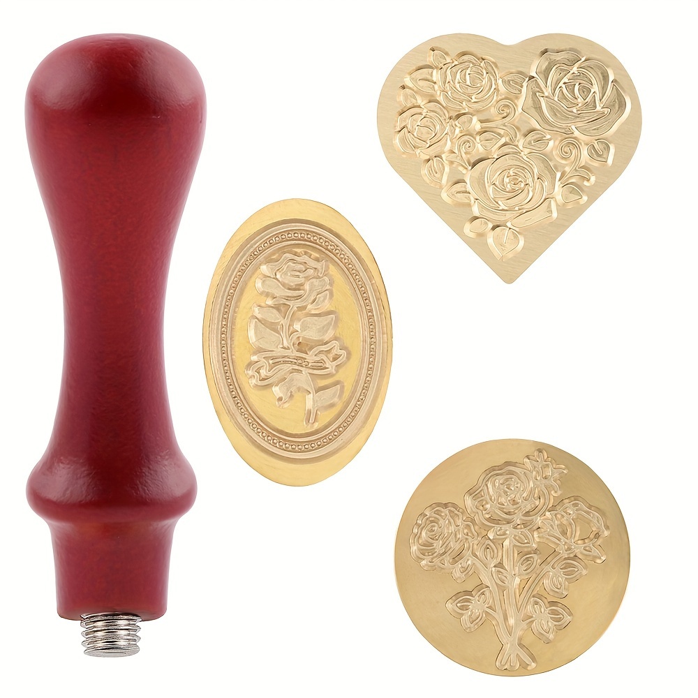 Heart Wax Seal Stamp, Brass Head With Wooden Handle Stamp Decoration for  Wedding Party Invitations Cards or Gift Wrapping