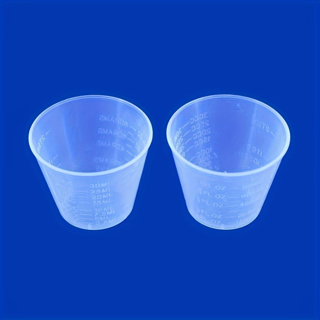 4-Piece Angled Liquid Measuring Cups Plastic Set - Mini Oz, 1, 2 and 4  Plastic Measuring Cup Sizes - Plastic Measuring Cups For Liquids with ML &  Cups