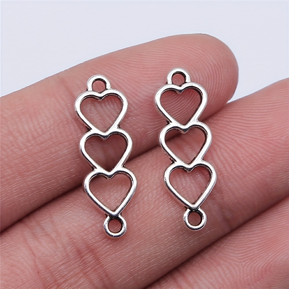 20pcs Hearts Charms Antique Silver Color Small Heart Charms Jewelry DIY  Heart Charms For Bracelet Making