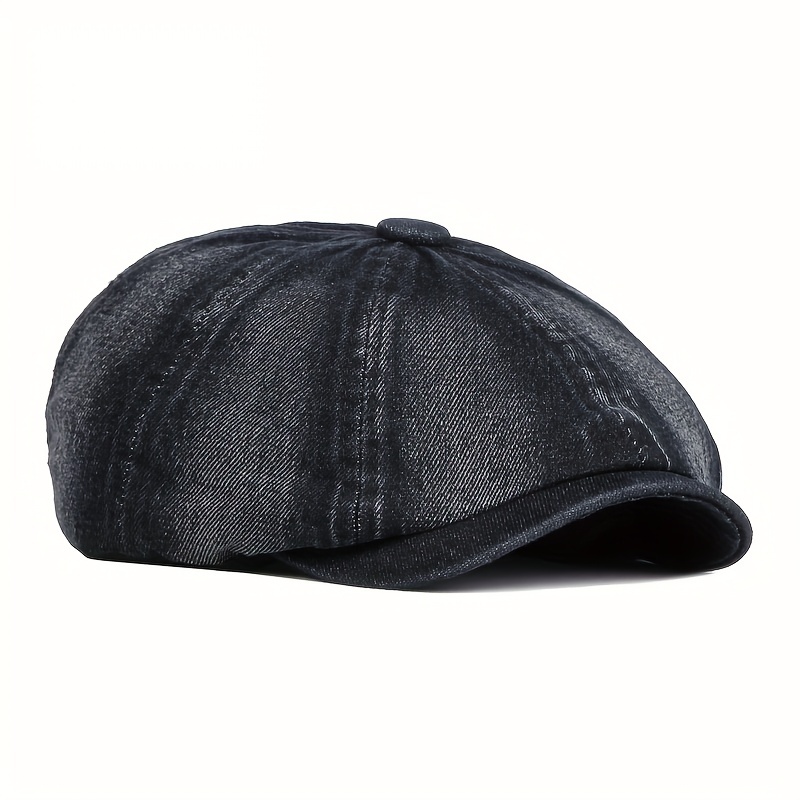 Washed Denim Men Hats Autumn Boina Hombre Newsboy Beret Irish Buckle Cabbie  Hat Duckbill Visor Flat For Women - Jewelry & Accessories - Temu