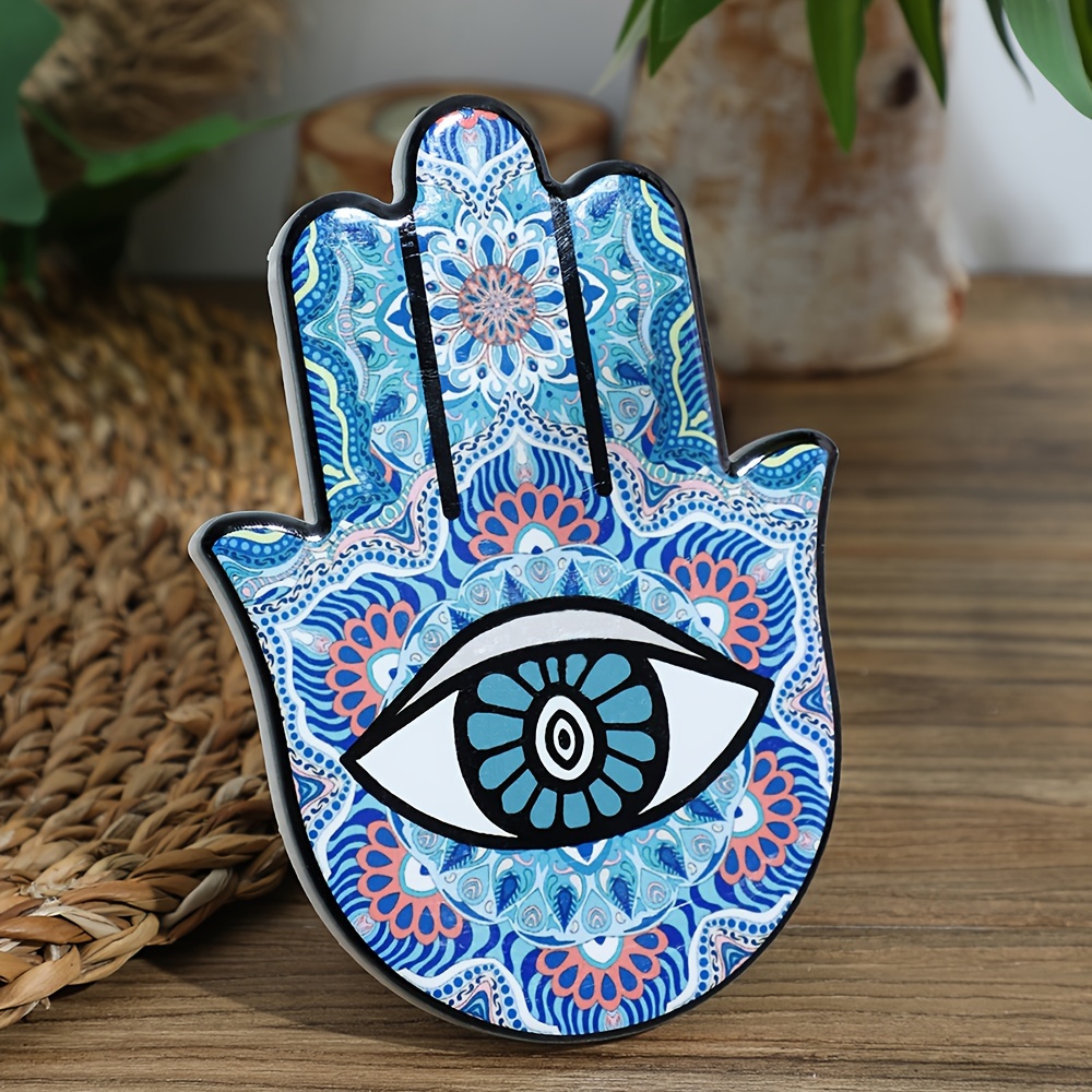  Hamsa Blue - Amuleto de protección contra el mal de ojo en  forma de mano para colgar en la pared, decoración para colgar en la pared :  Hogar y Cocina