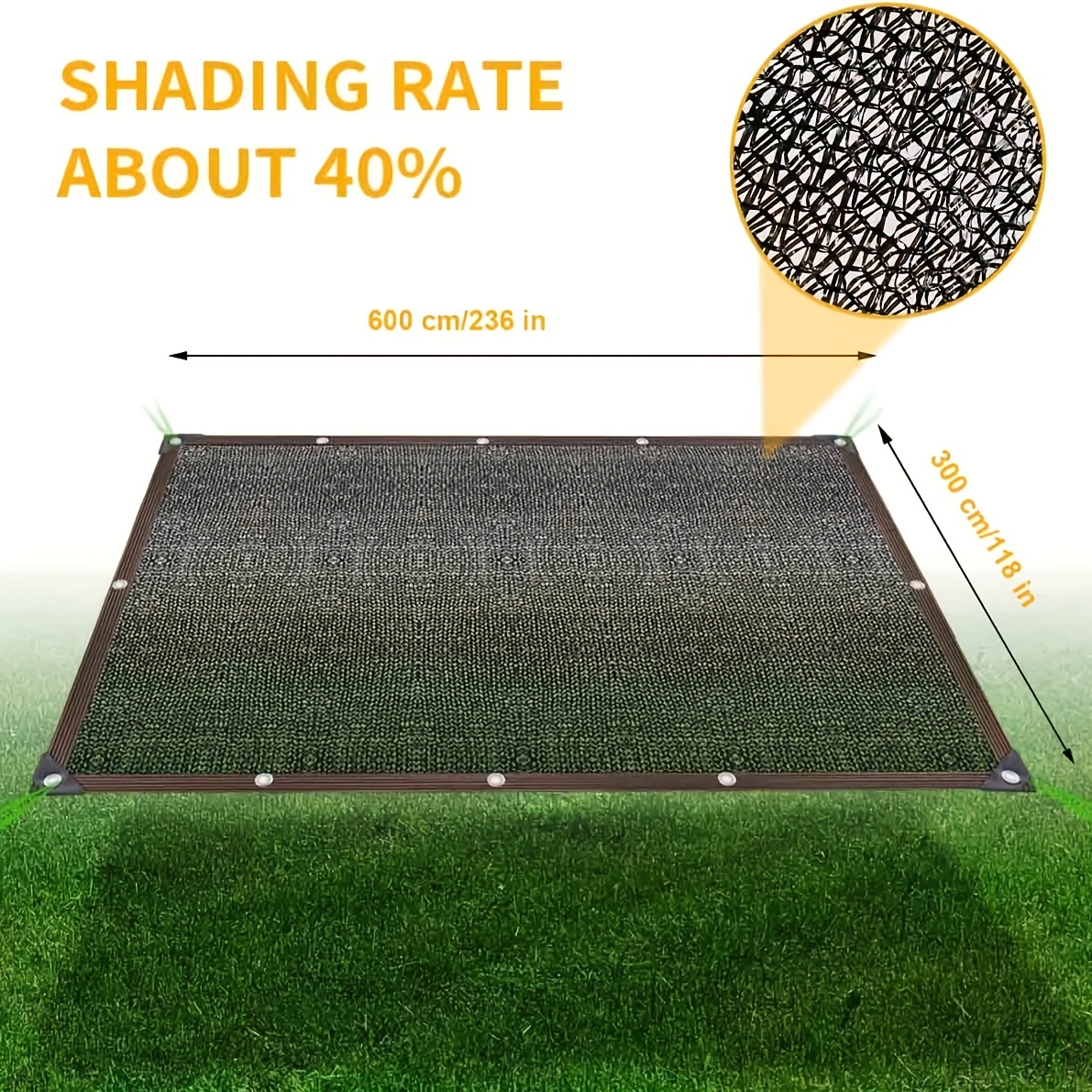 1pc shade cloth garden shade mesh net with grommets sun shade cover for pergola patio plants greenhouse chicken coop outdoor with grommets uv resistant sun net for pergola plants gardens patio canopy