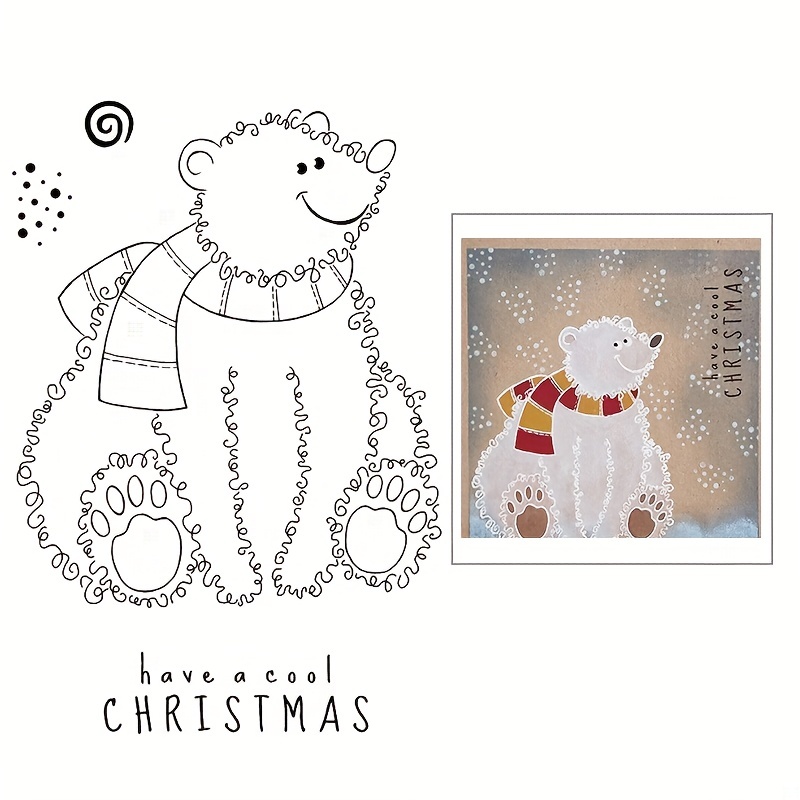 Polar Bear Clear Stamps for Card Making Animal Stamps White Bear Clear  Stamp Animal Transparent Silicone Stamps for DIY Scrapbooking Supplies  Embossing Paper Card Album Decoration Craft