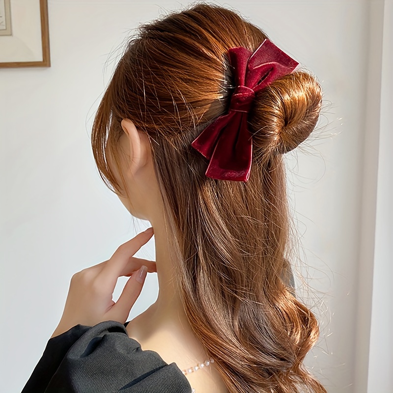 Velvet Ribbon Hair Tie For Women With High Elasticity Bow - Temu Germany