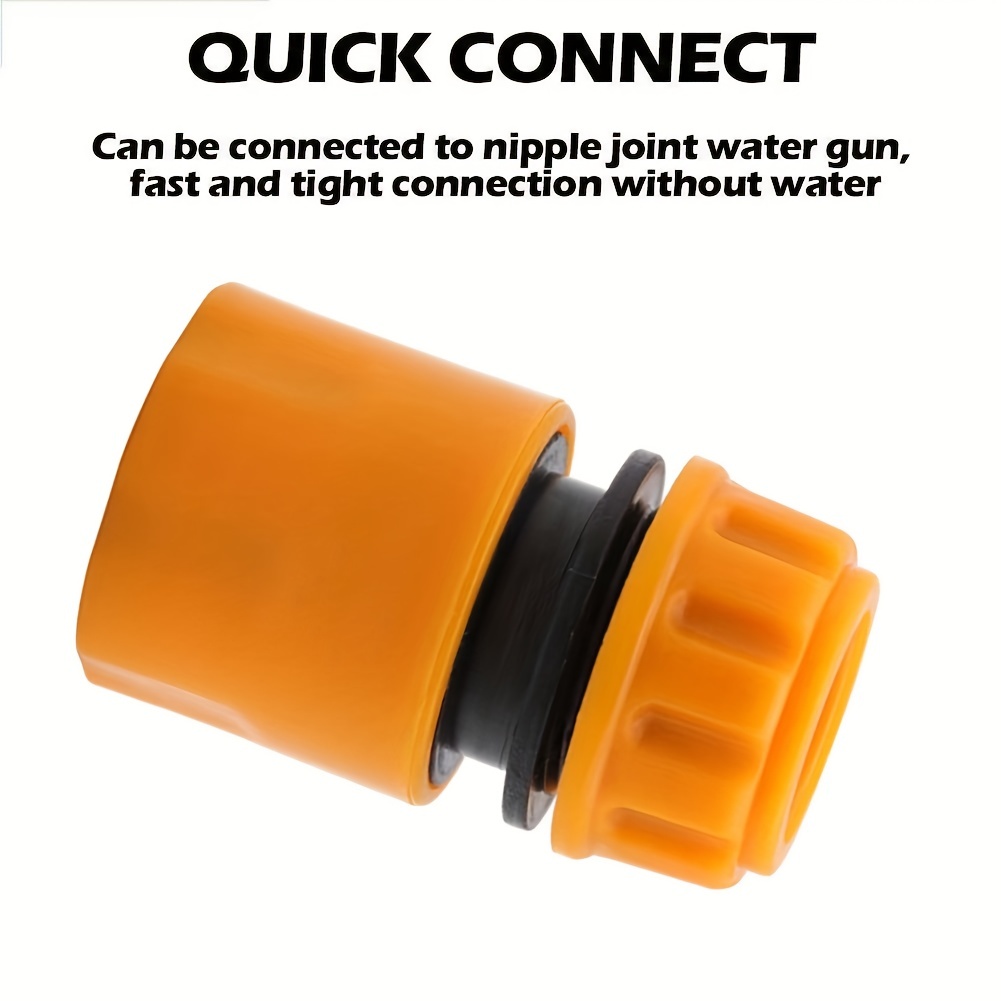 Garden Quick Hose Connector Set: 1/2 Inch End Double Male Hose Coupling  Joint Adapter Extender With Adjustable Control Valve Switch, Watering