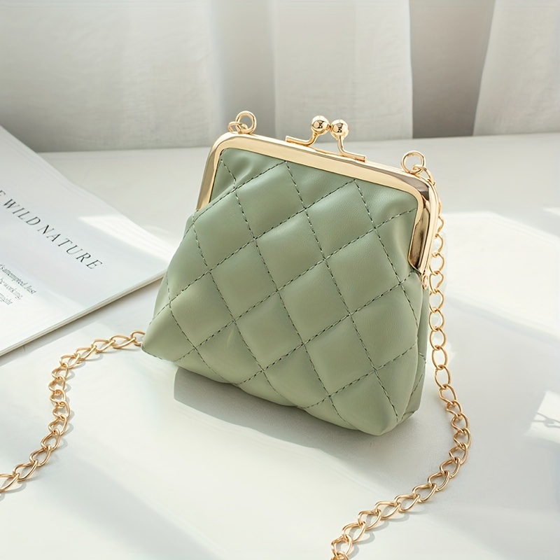 Argyle Quilted Clutch Purse Chain Crossbody Bag