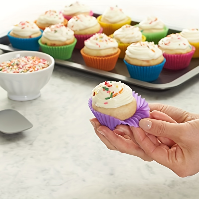 6pcs/set Silicone Cupcake Cup, Mixed Color Cup For Cake