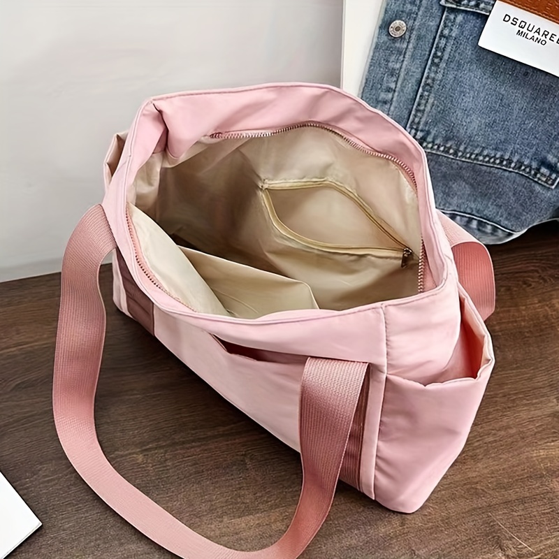 Large Capacity Nylon Tote Bag Solid Travel Storage Bag