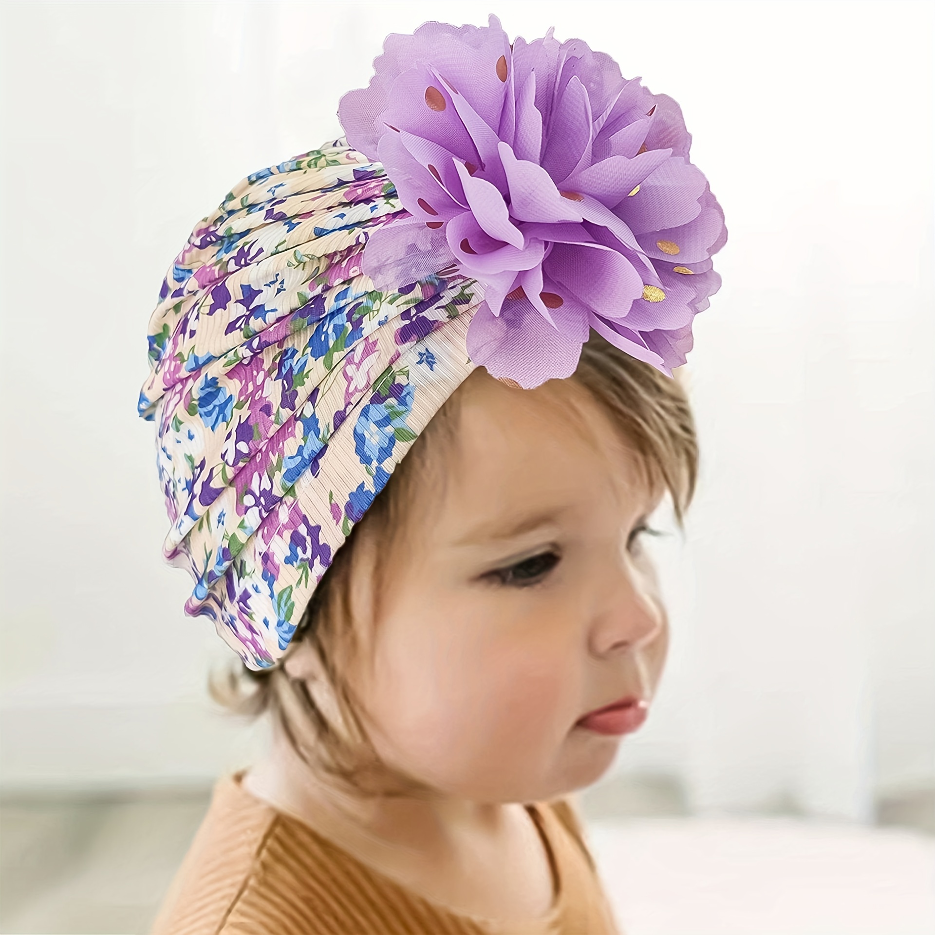 Nuevo Pequeño Sombrero Floral De Gasa Con Flores Para Bebés - Temu