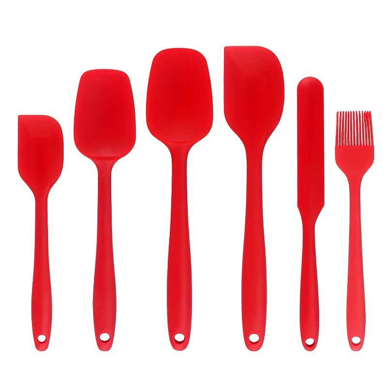 Kitchen Spatula Silicone Utensils Set of 6 Heat Resistant Rubber for Baking  Cook