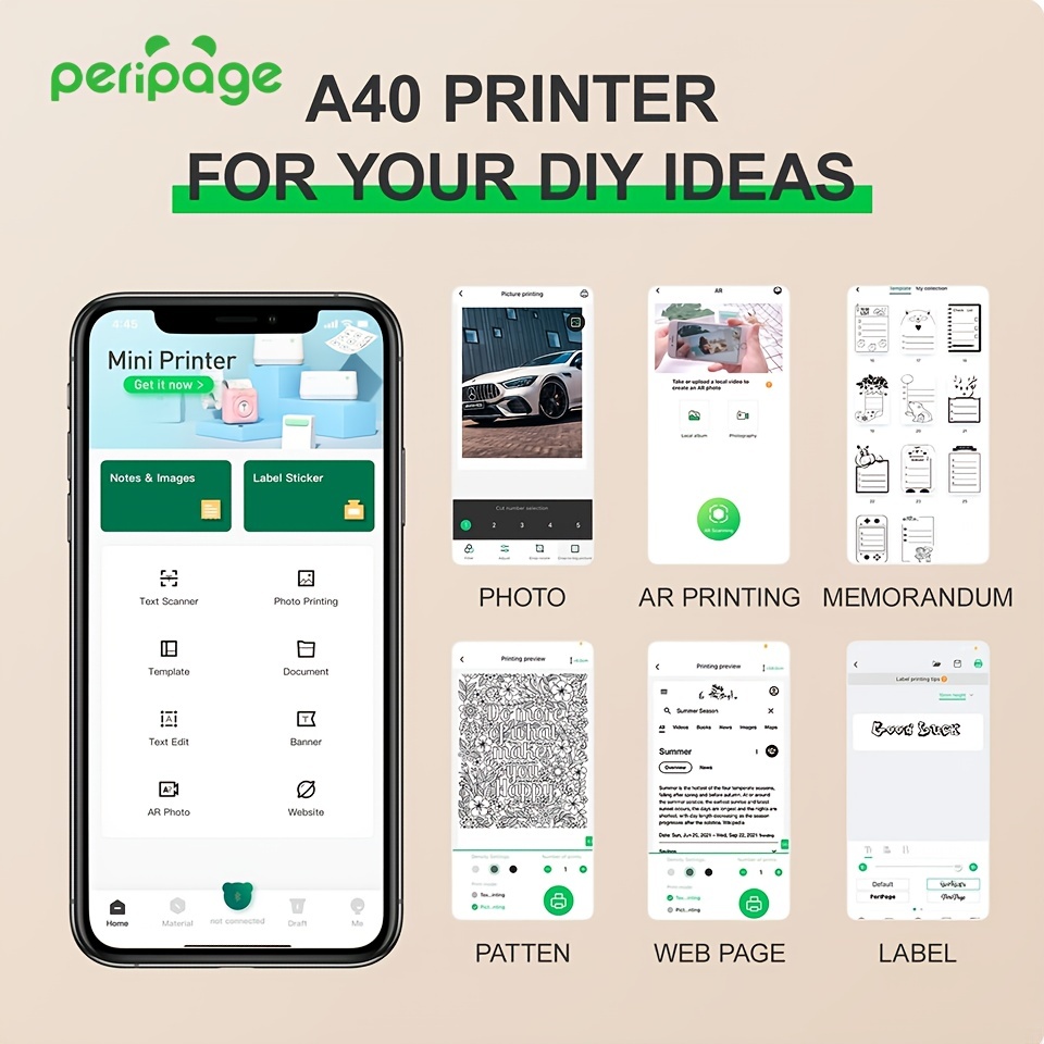 PeriPage A40 Portable Thermal Printer